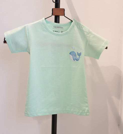 Whale Print Baby T-Shirt – 100% Cotton Soft Tee for Infants & Toddlers (6-24 Months)