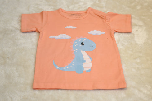 Dino Print Baby T-Shirt – 100% Cotton Soft Tee for Infants & Toddlers (6-24 Months)