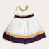 Set mundu style frock for toddler girl – white and gold cotton dress