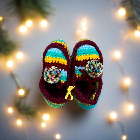 Hand Knitted Booties for Infants Winter Wear Essentials - Age 1 year (12 months - 18 months)