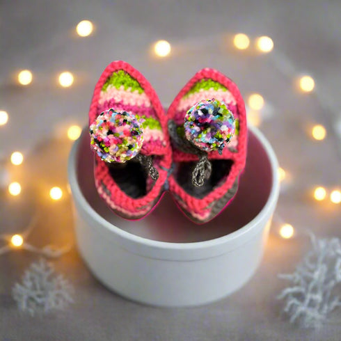 Hand Knitted Booties for Infants Winter Wear Essentials - Age 1 year (12 months - 18 months)
