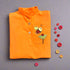 Handmade Kantha Embroidery Orange Short Kurta for Boys (2-7 Years) | Premium Handloom Cotton