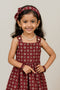 Ajrakh cotton frock with lace detail for girl aged 2 to 10 years