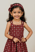 Ajrakh cotton frock with lace detail for girl aged 2 to 10 years