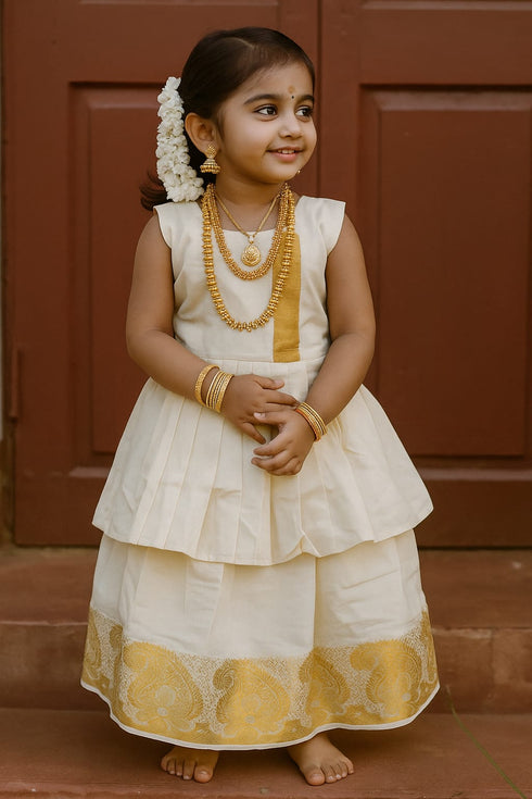 Kerala Onam Festive wear Girls Dress (Age 2- 6 yrs)