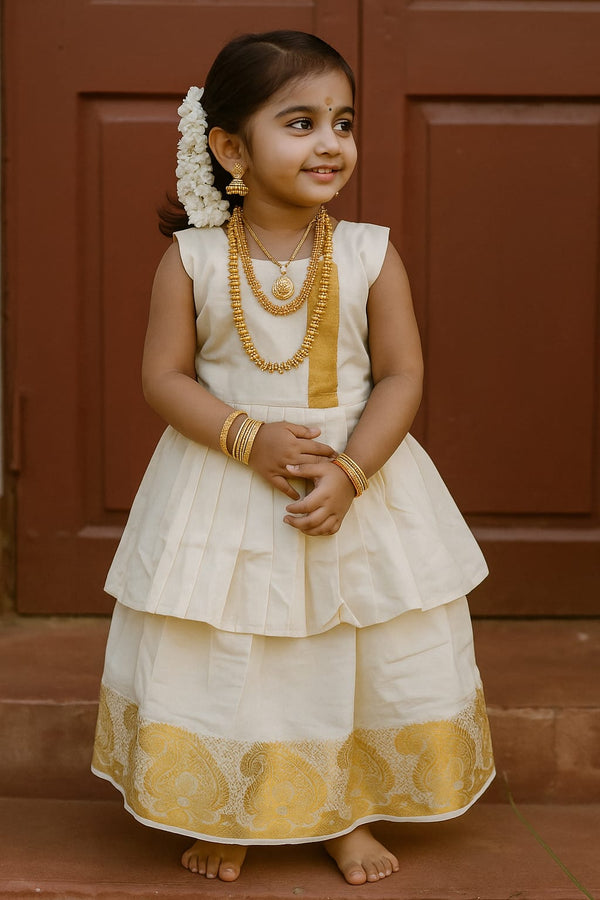 Kerala Onam Festive wear Girls Dress (Age 2- 6 yrs)