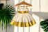 Set mundu style frock for toddler girl – white and gold cotton dress
