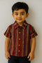 Half sleeve boys Ajrakh shirt – handmade with natural dyes