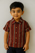 Half sleeve boys Ajrakh shirt – handmade with natural dyes