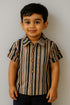 Half sleeve boys Ajrakh shirt – handmade with natural dyes