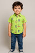 Handmade Kantha Embroidery Green Shirt for Boys (2-7 Years) | Premium Handloom Cotton