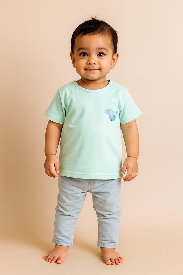 Whale Print Baby T-Shirt – 100% Cotton Soft Tee for Infants & Toddlers (6-24 Months)