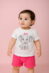 Elephant Print Baby T-Shirt with Bow – 100% Cotton Soft Tee for Baby Girls (6-24 Months)