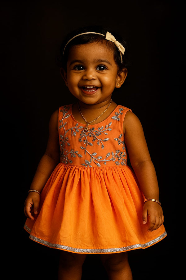 Ethnic silk cotton frock for toddler girl – perfect for weddings