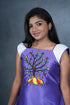 Girls Dress Purple Gond Peacock - Handcrafted Elegance