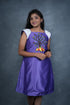 Girls Dress Purple Gond Peacock - Handcrafted Elegance