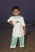 Boys Shirt and Shorts Set Green Linen Blend 