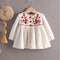 White Embroidery Linen Frock for kids