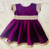 Kids Girls Plum Silk Cotton Dress Frock ( Ages 0 to 12)