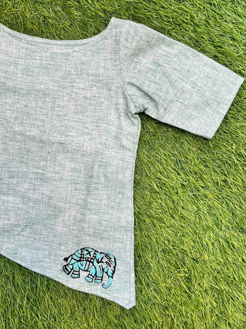 Boys t-shirt Linen Blend Green 