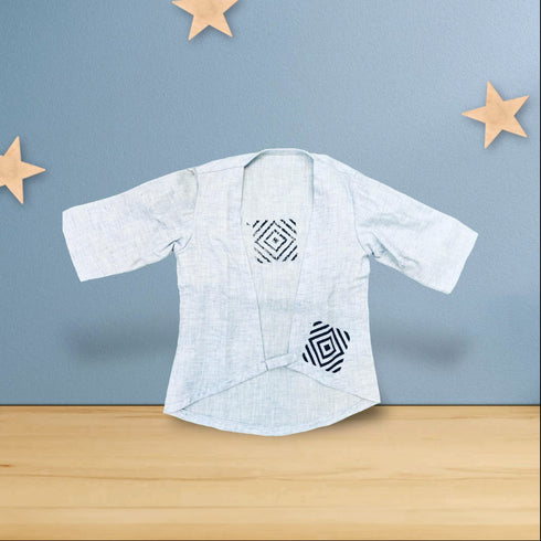 Boys Shirt with Blue Linen Blend