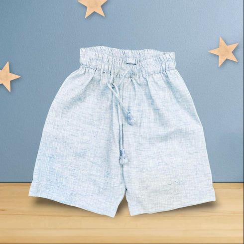 Boys Shorts with Blue Linen Blend