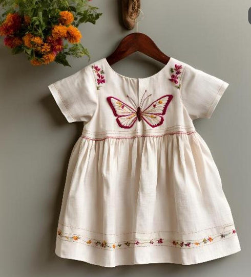 Cotton Embroidery Frock Dress Kids (Ages 1 to 6)