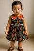 Ajrakh cotton frock with lace detail for girl aged 2 to 6 years