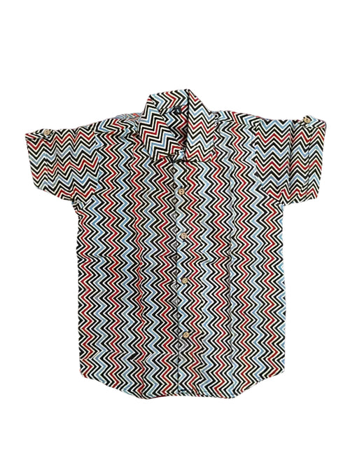 Ethnic shirt for boys 2 to 10 years – Ajrakh print on soft cotton