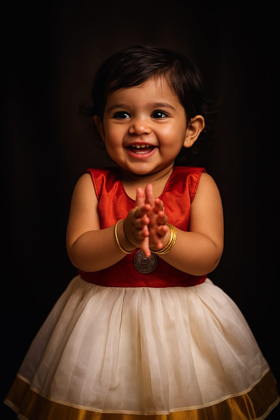 Cotton Set Mundu dress for baby girl’s Choroonu or Naamkaran
