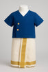 Traditional Baby Boy Dhoti Kurta Set – Red & White with Golden Border | Festive Outfit for Diwali & Special Occasions